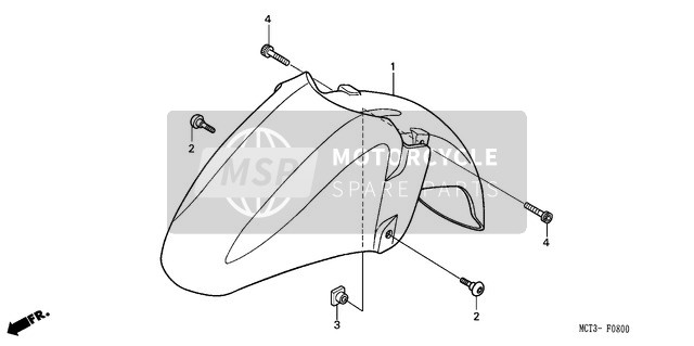 Honda FJS600 2002 Guardabarros delantero (FJS6001/2/D3/D4/D5) para un 2002 Honda FJS600